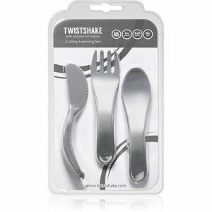 Twistshake Learn Cutlery příbor pro děti 6+m Pastel Grey 3 ks obraz