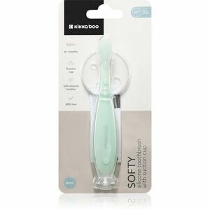 Kikkaboo Silicone Toothbrush with Silicone Cup Softy silikonový zubní kartáček s přísavkou 6 m+ Mint 1 ks obraz