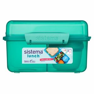 SISTEMA Lunch Krabička 3 komory + kelímek (víčko) zelená 2 l obraz