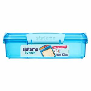 SISTEMA LUNCH Krabička na svačinu s 2 přihrádkami modrá 975 ml obraz