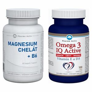 PHARMA ACTIV Magnesium chelát + B6 60 tobolek + Omega 3 IQ activ 100 tobolek obraz