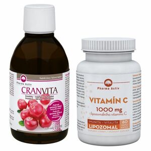 PHARMA ACTIV Cranvita brusinky 250 ml + Vitamín C lipozomal 60 tobolek obraz