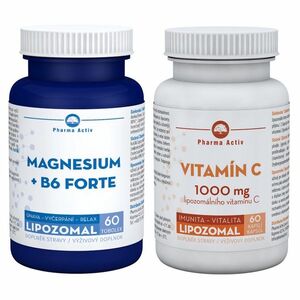 PHARMA ACTIV Magnesium + B6 FORTE 60 tobolek + Vitamín C 1000 mg 60 tobolek obraz