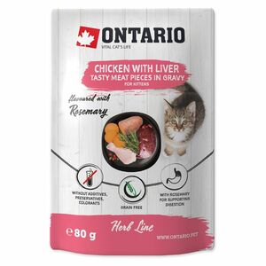 ONTARIO Kapsička Kitten kuřecí s játry v omáčce 80 g obraz