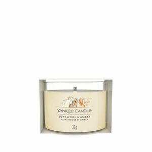 YANKEE CANDLE Soft Wool & Amber votiv ve skle 37 g obraz