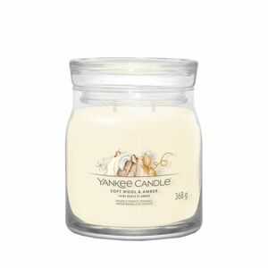 YANKEE CANDLE Signature Vonná svíčka střední 2 knoty Soft Wool & Amber 368 g obraz