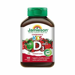 Jamieson Vitamín D3 Kids jahoda 100 cucacích tablet obraz