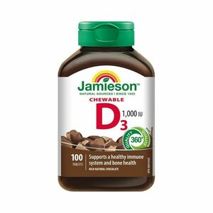 Jamieson Vitamín D3 1000 IU příchuť čokoláda 100 cucacích tablet obraz