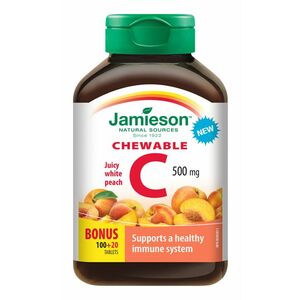 Jamieson Vitamín C 500 mg příchuť broskev 120 cucacích tablet obraz