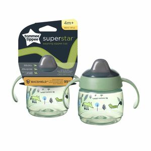 Tommee Tippee Netekoucí hrnek Superstar 4m+ 190 ml 1 ks zelený obraz