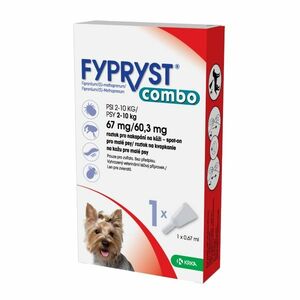 Fypryst Combo spot-on pro malé psy 2–10 kg 67 mg/60, 3 mg roztok pro nakapání na kůži 1x0, 67 ml obraz