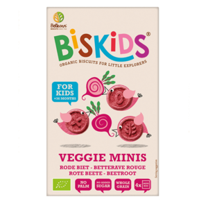 Biskids BIO dětské celozrnné mini sušenky s červenou řepou 120 g obraz