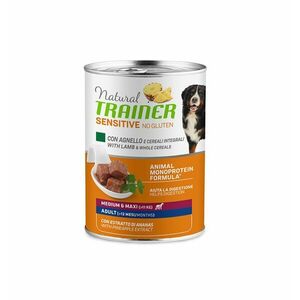 Natural Trainer No gluten medium/maxi jehněčí konzerva 400 g obraz