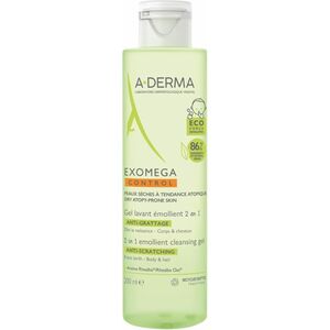 A-DERMA Čisticí gel pro suchou pokožku se sklonem k atopii 2v1 Exomega Control (Cleansing Gel) 200 ml obraz