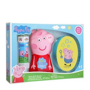 EP Line Peppa Pig - sprchový gel a šampon 2v1 400 ml + mycí houba + bublifuk obraz