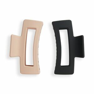 Revolution Skřipce do vlasů Nude/Black (Rectangle Matte Clip) 2 ks obraz