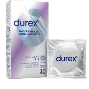 Durex Kondomy Invisible Extra Lubricated 10 ks obraz