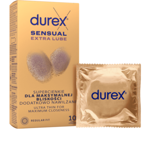 Durex Kondomy Sensual Extra Lube 10 ks obraz