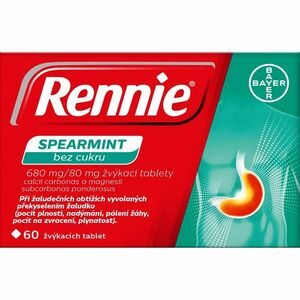 RENNIE Spearmint bez cukru 60 žvýkacích tablet obraz