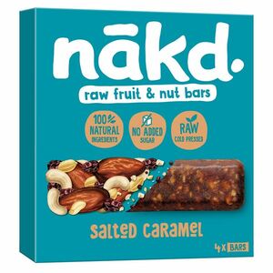 NAKD Salted caramel ovocno oříšková raw tyčinka slaný karamel 4 x 35 g obraz