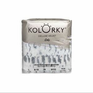 KOLORKY DELUXE VELVET Jednorázové EKO plenky puntíky L (8-13 kg) 19 kusů obraz