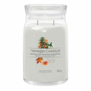 YANKEE CANDLE Signature 2 knoty Woodland Weekend Memories sklo 567 g obraz