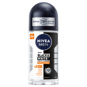 NIVEA Black&White Invisible Ultimate Impact Kuličkový antiperspirant pro muže 50 ml obraz