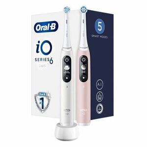 ORAL-B iO6 Series Duo Pack White / Pink Sand Extra Handle elektrický zubní kartáček obraz