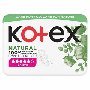 KOTEX Natural Dámské hygienické vložky Super 7 kusů obraz