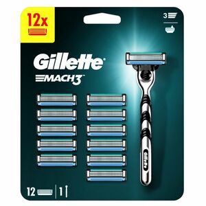 GILLETTE Mach3 Holící strojek + Náhradní hlavice 12 ks obraz