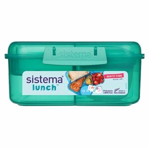 SISTEMA Lunch Krabička 3 komory, 2 tácky, kelímek zelená 1, 25 l obraz