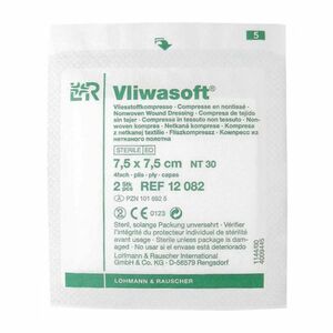 Komprese Vliwasoft sterilní 7.5x7.5cm/4v 2 ks obraz