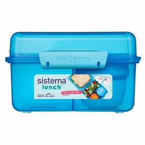 SISTEMA Lunch Krabička 3 komory + kelímek (víčko) modrá 2 l obraz