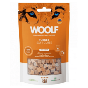 WOOLF Pamlsky pro psy soft cubes krůtí 100 g obraz