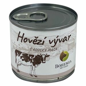 BOHEMIA PET FOOD Vývar hovězí s kousky masa pro psy 140 ml obraz