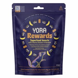 YORA Dog Rewards pamlsky z hmyzu arašídy a banán 100 g obraz