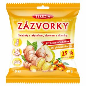 TEREZIA Zázvorky želatinky s rakytníkem, zázvorem a vitaminy 10 kusů obraz