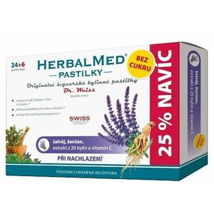 HERBALMED Šalvěj-ženšen bez cukru 30 pastilek obraz