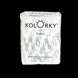 KOLORKY DAY - peří - XL (12-16 kg) jednorázové eko plenky 17 ks obraz