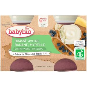 BABYBIO Brassé z ovesného mléka banán borůvka 2 x 130 g obraz