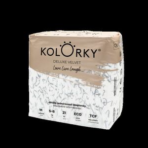 KOLORKY DELUXE VELVET - M (5-8 kg) jednorázové eko plenky se sametovým povrchem 21 ks obraz