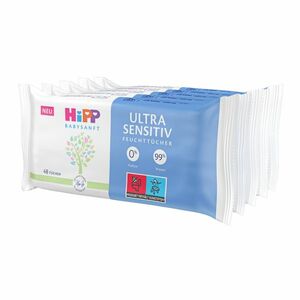 HIPP HiPP Babysanft Čistící vlhčené ubrousky ULTRA SENSITIV 5 x 48 ks 5 x 48 ks obraz