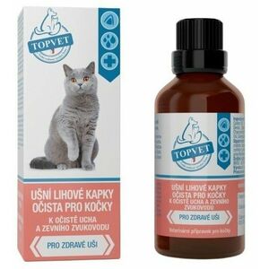 TOPVET Ušní lihové kapky očista pro kočky 50 ml obraz