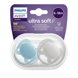 PHILIPS AVENT šidítko Ultrasoft Premium neutral 6-18m chlapec 2 ks obraz