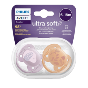 PHILIPS AVENT Šidítko Ultrasoft Premium Zvířátko 6-18m dívka obraz