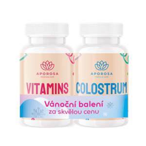 APOROSA kids Kozí kolostrum 60 kapslí + Aporosa KIDS Vitamíny - jahoda 90 ks obraz