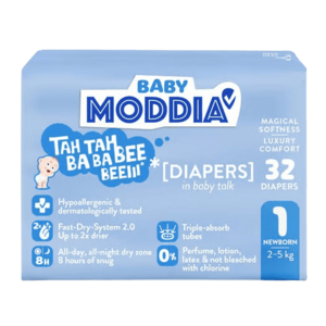 MODDIA BABY Jednorázové plenky 1 Newborn (2–5 kg), 32 ks obraz