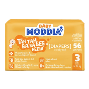 MODDIA BABY Jednorázové plenky 3 Midi (6–10 kg), 56 ks obraz