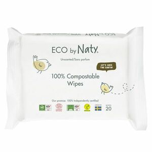 ECO BY NATY Vlhčené ubrousky ECO bez vůně - pro citlivou pokožku, cestovní balení 20 ks obraz