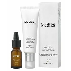 MEDIK8 Balance Moisturiser & Glycolic Acid Activator - Matující krém pro prevenci akné 50 ml + 10 ml 2 ks obraz